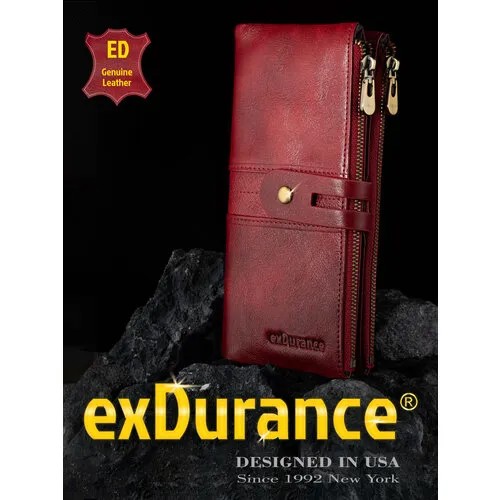 Кошелек exDurance ED-043 Red, фактура гладкая, бордовый, красный
