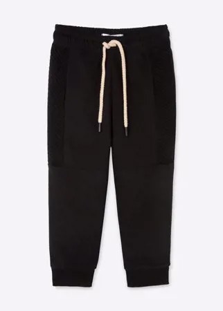 Чёрные спортивные брюки Jogger со стёгаными вставками для мальчика Gloria Jeans