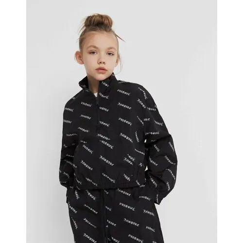 Куртка спортивная Gloria Jeans, размер 8-10л/134-140, черный