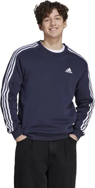 Толстовка Essentials Fleece 3-Stripes Sweatshirt adidas, цвет Ink