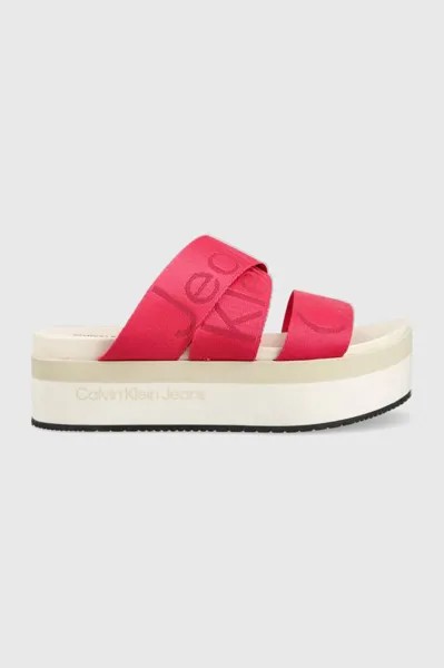 Шлепанцы FLATFORM SANDAL WEBBING Calvin Klein Jeans, розовый