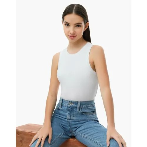 Кроп-топ Gloria Jeans, хлопок, размер 12-14л/158-164, белый