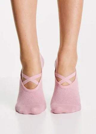 Розовые носки для пилатеса с нескользящей подошвой Accessorize-Розовый цвет