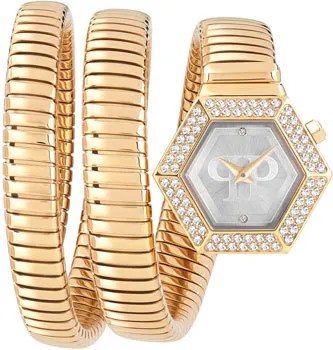 Fashion наручные  женские часы Philipp Plein PWZAA0423. Коллекция Snake Hexagon