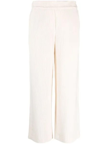 Incotex вельветовые брюки палаццо с эластичным поясом, нейтральный цвет