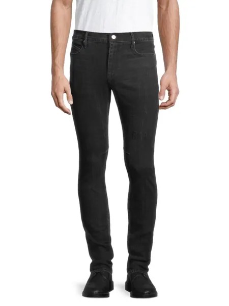 Джинсы скинни Clayton с низкой посадкой и вышивкой Rta, цвет Charcoal