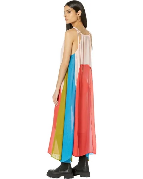 Платье AllSaints Aida Color-Block Dress, цвет Red/Pink/Multi