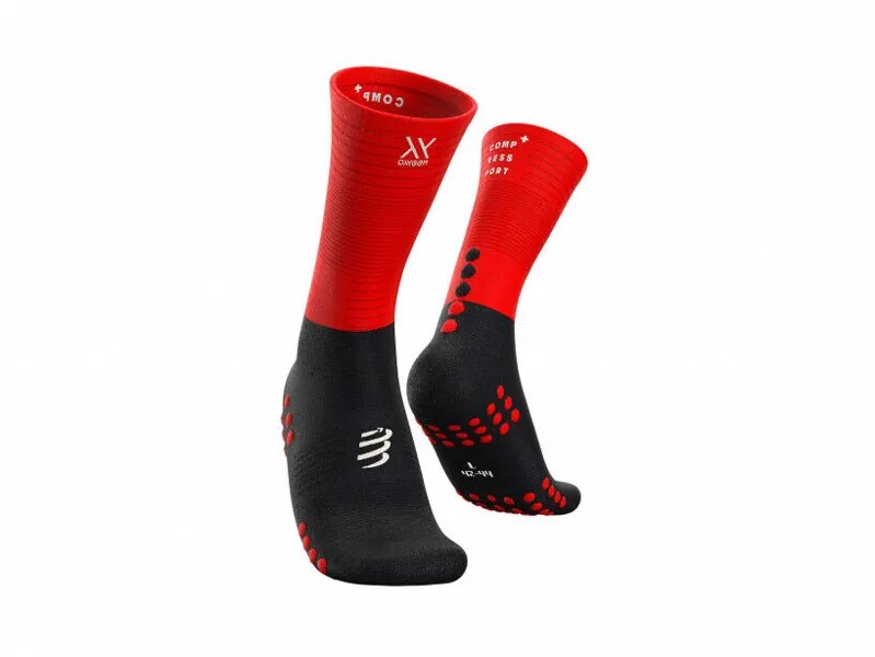 КОМПРЕССОРНЫЕ НОСКИ COMPRESSPORT MID ЧЕРНЫЙ/КРАСНЫЙ