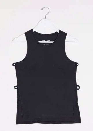 Майка с вырезом ASOS 4505-Черный цвет
