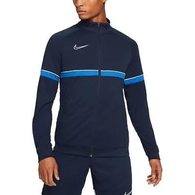 Мужская темно-синяя спортивная куртка для бега Nike Soccer с длинным рукавом S BHFO 4456