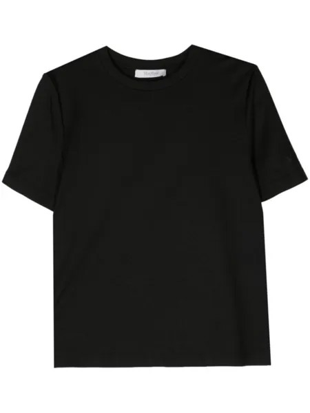 Max Mara футболка из джерси с вышитым логотипом, черный