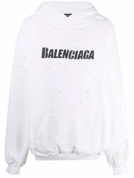 Balenciaga худи с логотипом, белый