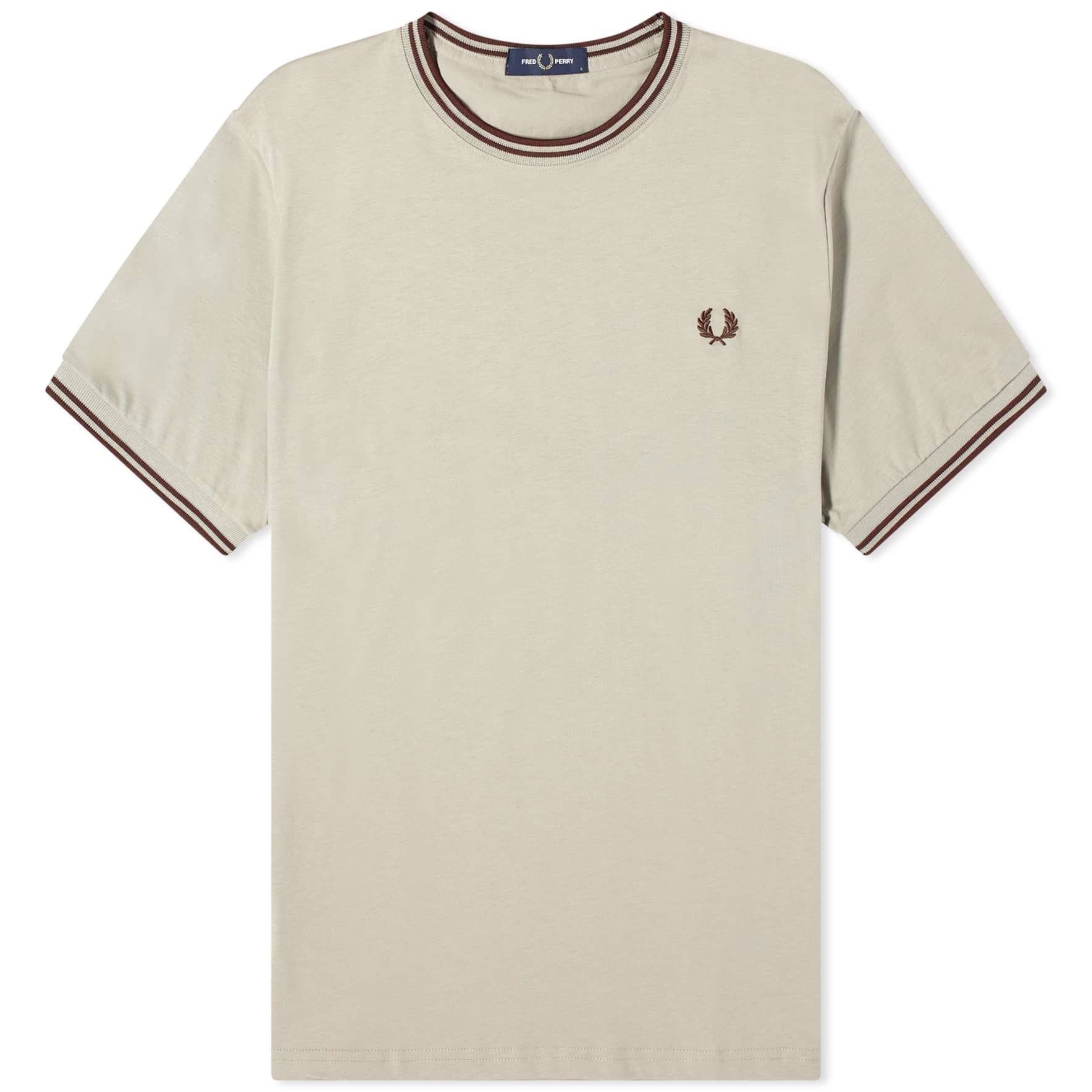 Футболка Fred Perry Twin Tipped, серый/красно-коричневый