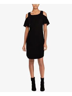 Женское черное коктейльное платье-туника выше колена с короткими рукавами RALPH LAUREN 2