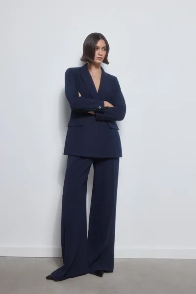 Темно-синие брюки с двойными складками Pedro del Hierro, синий