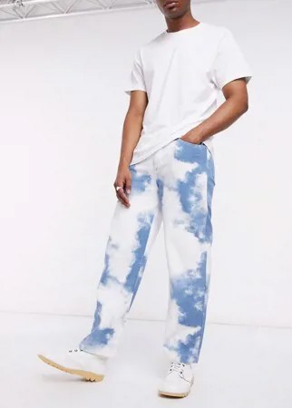 Свободные джинсы с облачным принтом Jaded-Синий