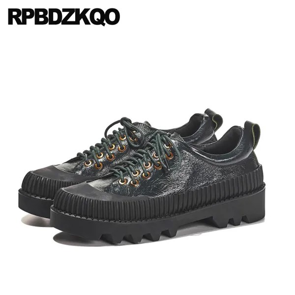 Китай, Лифт, Creepers обувь на платформе и без каблуков, женская черная лампа, высокое качество, зеленый, дизайнерская толстая подошва из натурал...