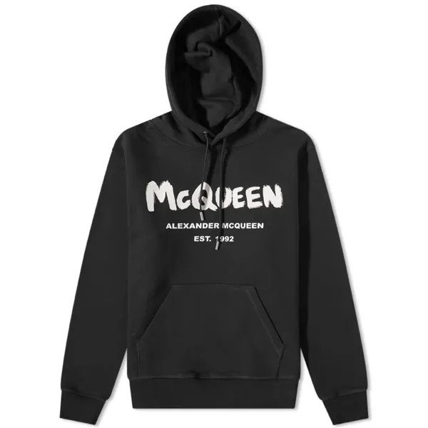 Толстовка с логотипом Alexander McQueen Grafitti Popover, черный