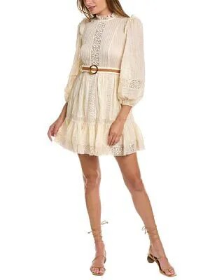 Zimmermann Мини-платье Tropicana с защипами женское белое 1