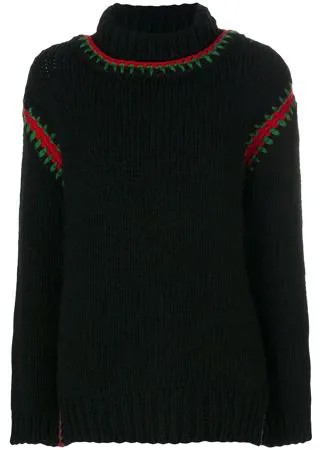 Moncler Grenoble свитер с высоким воротником и вышивкой