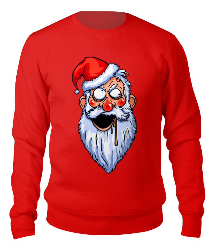 Свитшот унисекс Printio Crazysanta красный M