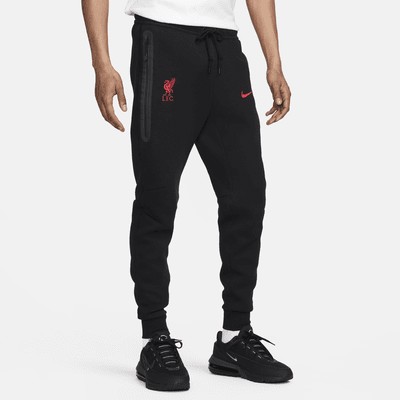 Джоггеры Nike Liverpool FC Tech Fleece, цвет Black/Black/Gym Red