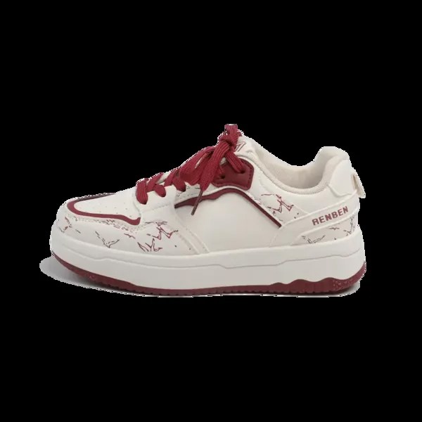 Кроссовки RENBEN Lifestyle Shoes Women's Low-top, бежевый/черный