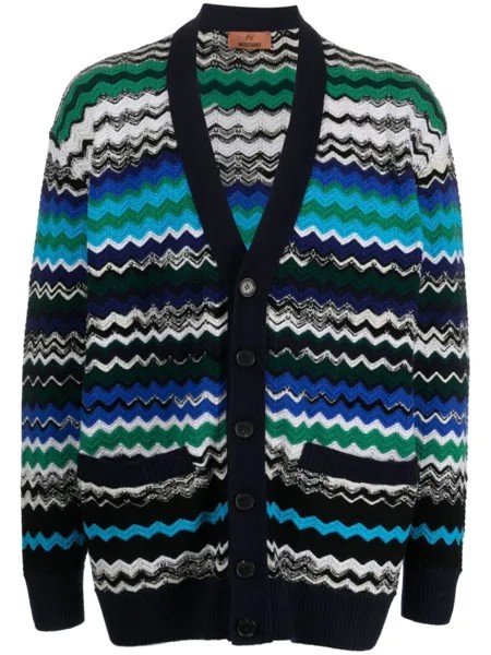 Missoni кардиган с узором зигзаг, синий