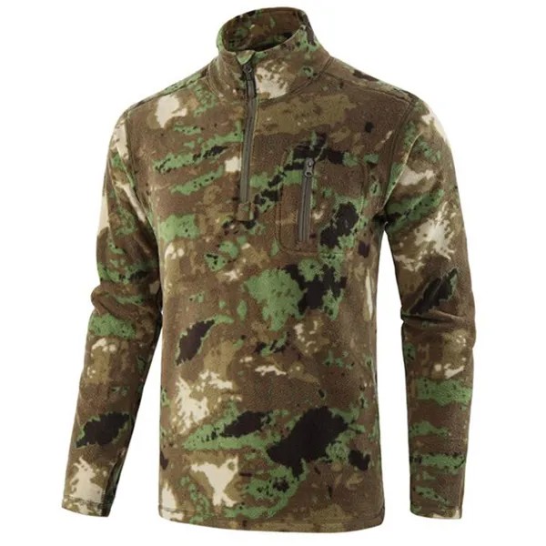 Куртка мужская двусторонняя флисовая, тактический свитер, повседневная камуфляжная теплая куртка в стиле милитари, зимнее уличное теплое п...