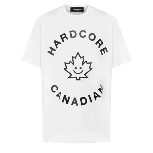 Белая футболка Hardcore Canadian Maple Leaf Dsquared2, белый