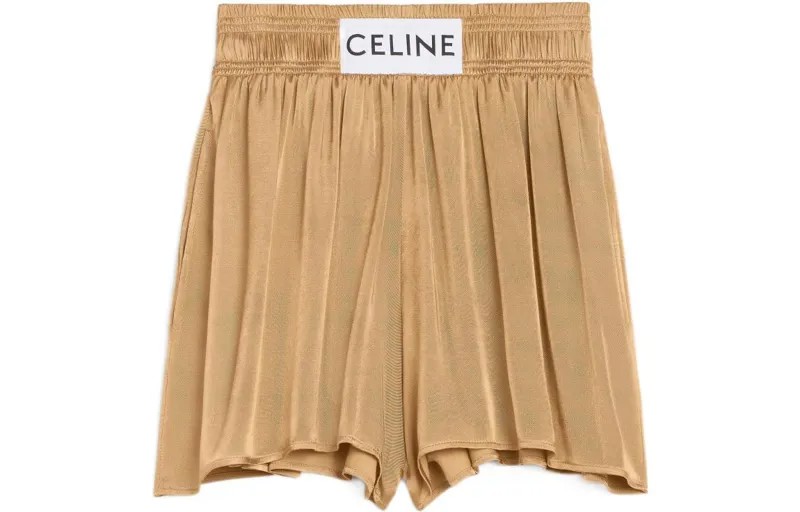 Повседневные шорты женские золотые Celine