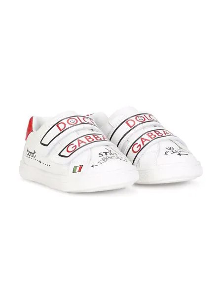 Dolce & Gabbana Kids кроссовки на липучках с логотипом