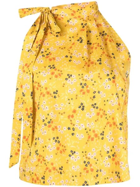 L'Autre Chose блузка с вырезом халтер и цветочным принтом