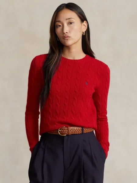 Джемпер хлопковой вязки с круглым вырезом Polo Julianna Ralph Lauren, красный