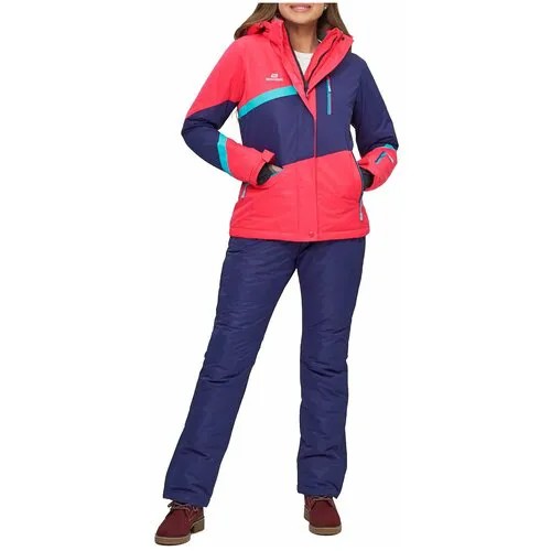 Горнолыжный комплект с полукомбинезоном MTFORCE, зимний, силуэт полуприлегающий, карманы, карман для ски-пасса, капюшон, мембранный, утепленный, водонепроницаемый, размер S, розовый