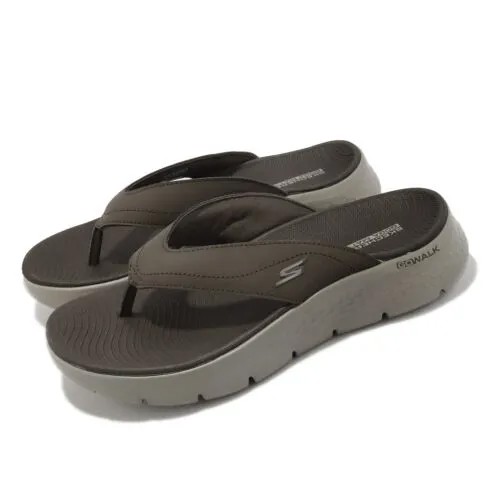 Мужские шлепанцы Skechers Go Walk Flex Sandal-Vallejo шоколадно-коричневые 229202-CHOC