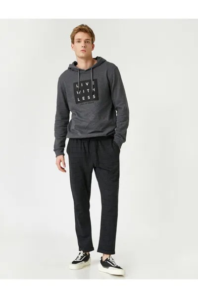Клетчатые спортивные штаны Koton, серый