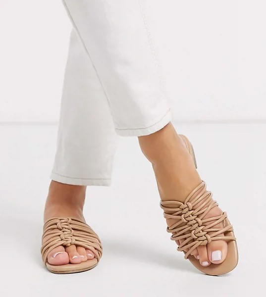 Бежевые сандалии Glamorous wide fit-Neutral