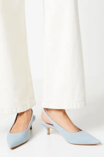 Туфли-лодочки Delilah на каблуке-рюмке с открытой пяткой Dorothy Perkins, синий