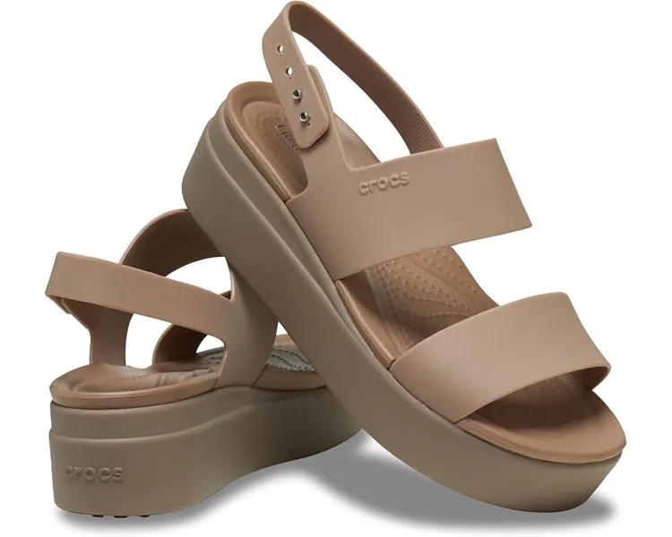 Сандалии Crocs Brooklyn Low Wedge, цвет Latte/Mushroom
