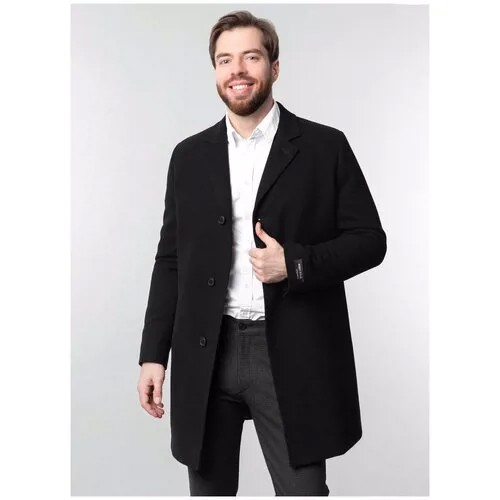 Пальто мужское 01, каляев, размер 62, черный
