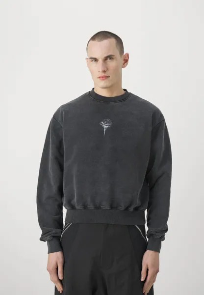 Толстовка Cropped Relaxed Crewneck Unisex Han Kjøbenhavn, цвет dark grey