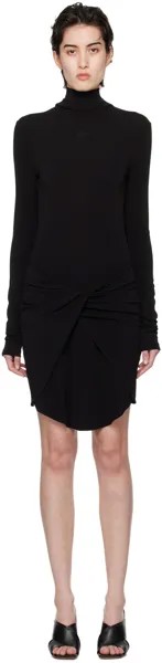 Черное мини-платье с твистом Off-White