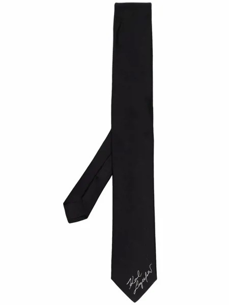 Karl Lagerfeld шелковый галстук с вышитым логотипом