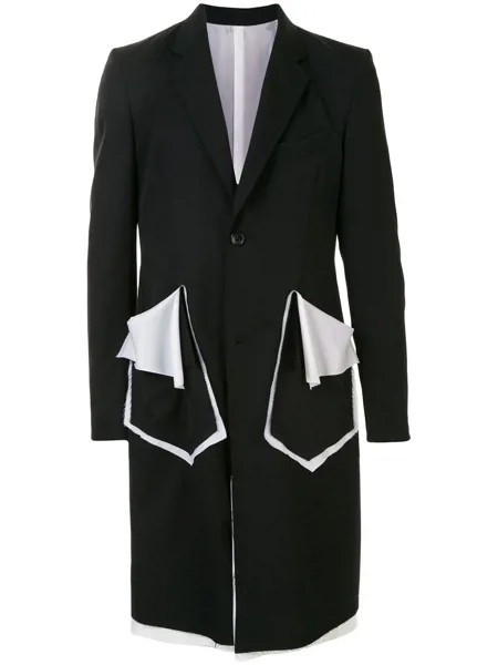 Sulvam пальто с контрастной отделкой