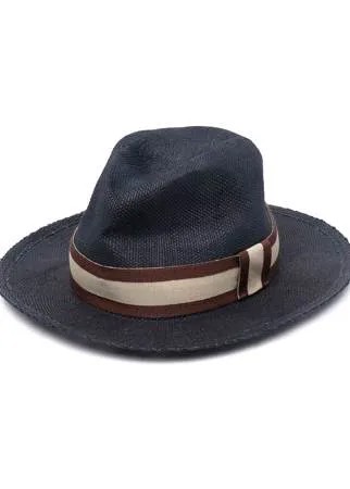 Eleventy шляпа-федора с лентой в полоску