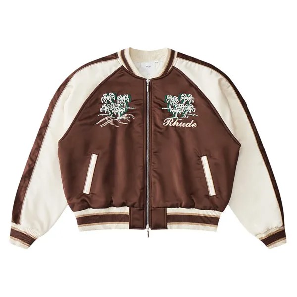 Куртка Rhude Crepe Satin Souvenier 'Brown/Cream', коричневый