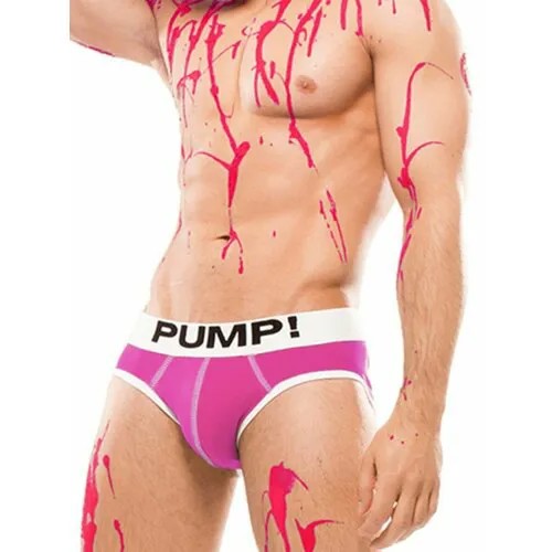 Трусы брифы PUMP!, средняя посадка, быстросохнущая, плоские швы, корректирующий эффект, размер M, розовый, фуксия