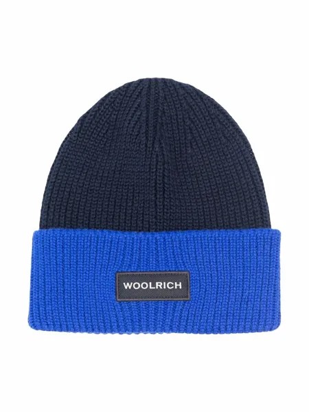 Woolrich Kids шерстяная шапка бини в стиле колор-блок