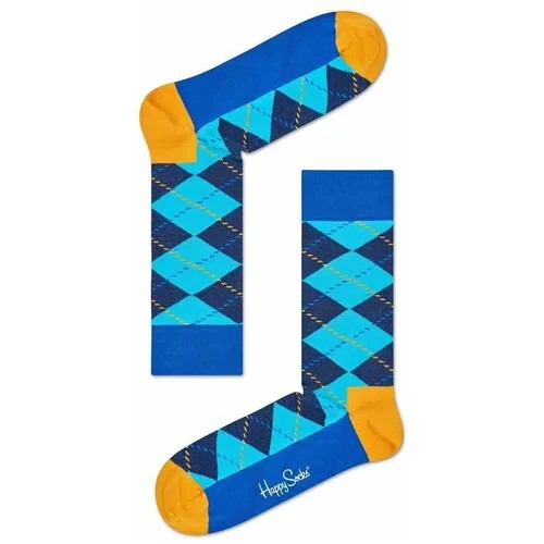 Сине-голубые носки-унисекс Argyle Sock 29, синий с голубым